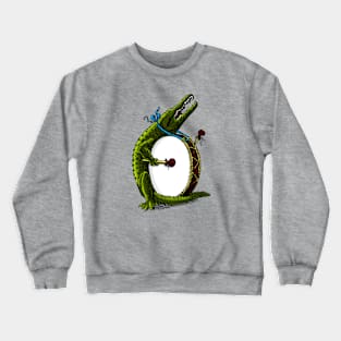 Gator with a drum plain Crewneck Sweatshirt